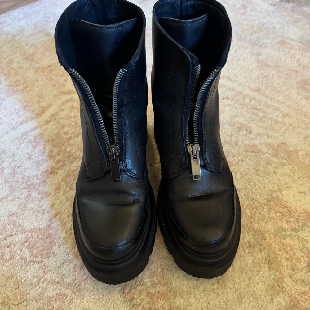 Thursday Ryder Platform Black Zippered Ankle Boots size us 8.5 women